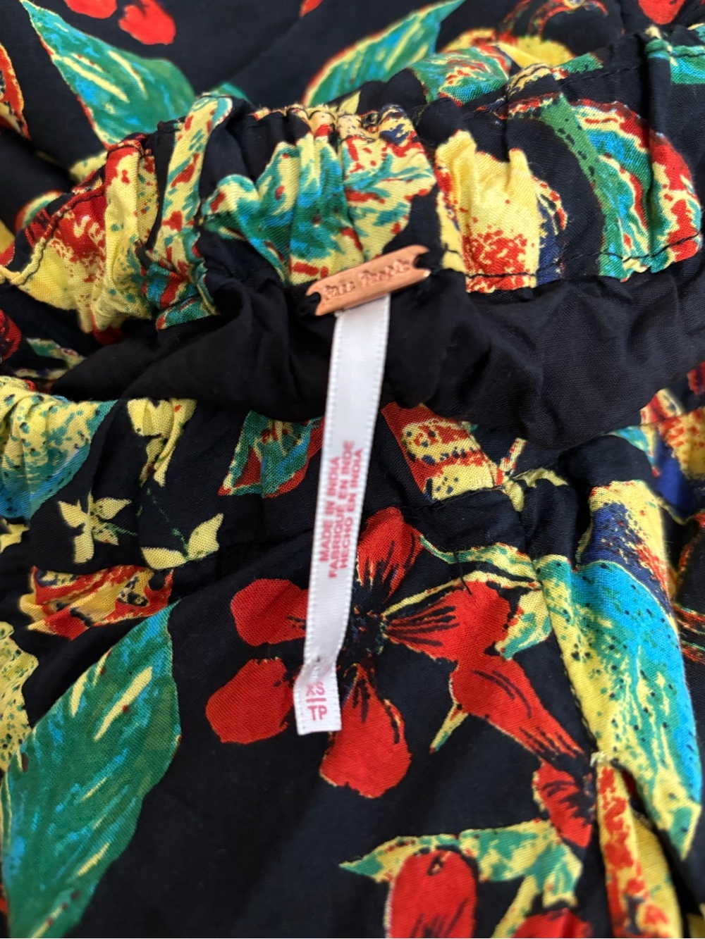 Free People Black Romper with Bright Tropical Floral Print - Picture 5 of 7